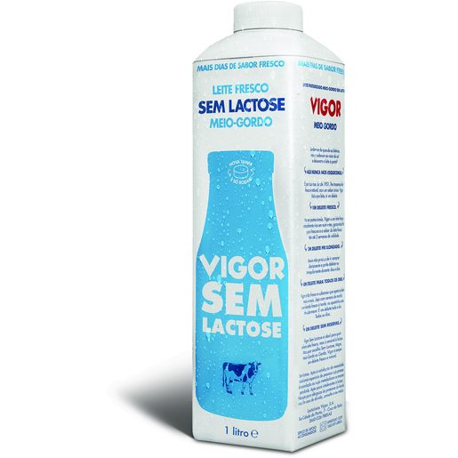 VIGOR Leite Pasteurizado Meio Gordo 0% de Lactose 1 L