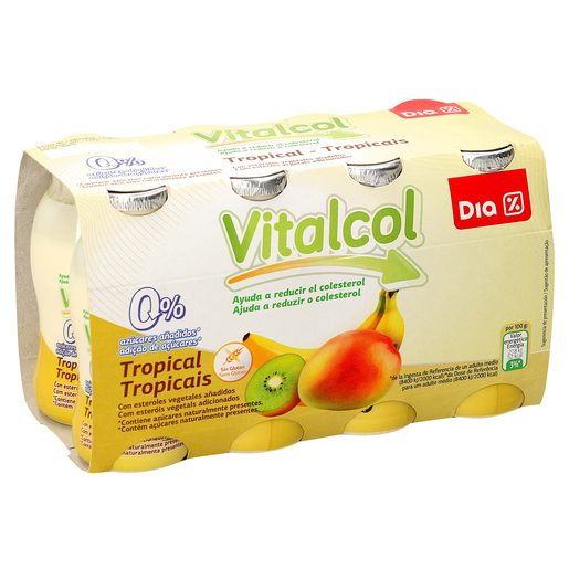 DIA VITAL Iogurte Redutor Colesterol Tropical 8x100 g