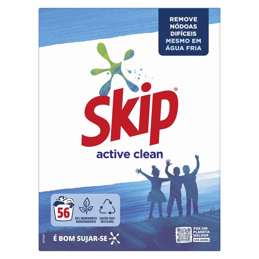 SKIP Detergente Máquina Roupa Pó Active Clean 56 lv