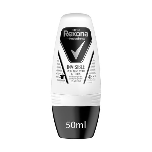 REXONA Desodorizante Roll-On Invisible B+W Homem 50 ml