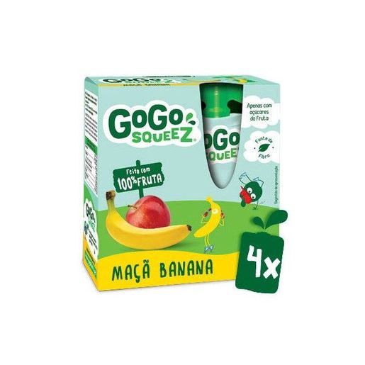GOGO SQUEEZ Fruta Saqueta Maçã Banana 4x90 g GOGO SQUEEZ Fruta Saqueta Maçã Banana 4x90 g