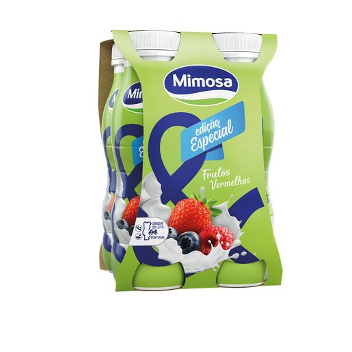 MIMOSA Iogurte Líquido Aroma Frutos Vermelhos Edição Especial 4x156 ml