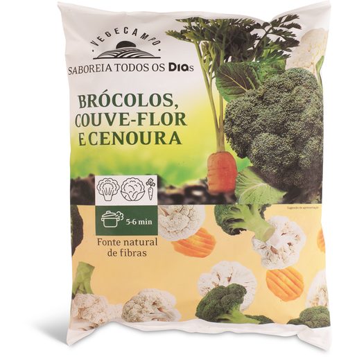 DIA VEGECAMPO Mistura de Brócolos, Couve-Flor E Cenoura 1 kg
