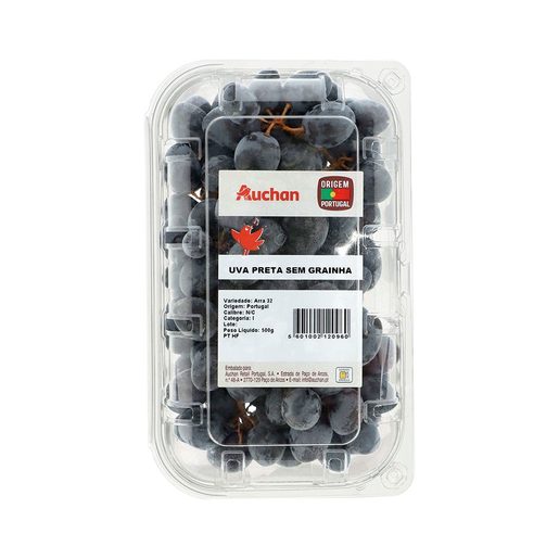 AUCHAN Uva Preta sem Grainha 500 g