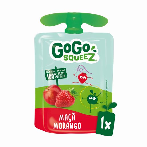 GOGO SQUEEZ Fruta Saqueta Morango Maçã 90 g