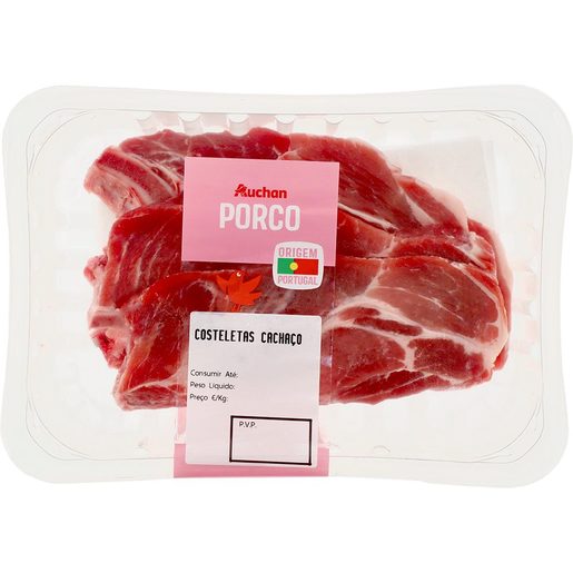 AUCHAN Costeletas do Cachaço Porco (1 un = 515 g aprox) AUCHAN Costeletas do Cachaço Porco (1 un = 515 g aprox)