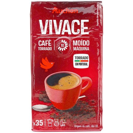 AUCHAN Café Torrado Vivace Moído Máquina (Intensidade 10) 250 g AUCHAN Café Torrado Vivace Moído Máquina (Intensidade 10) 250 g