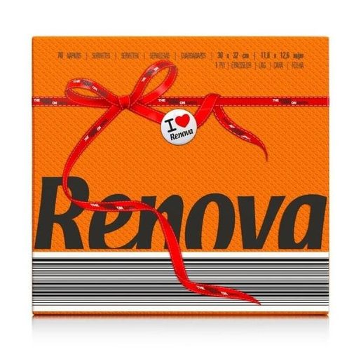 RENOVA Guardanapos Folha Simples 30x32 cm Laranja 70 un RENOVA Guardanapos Folha Simples 30x32 cm Laranja 70 un