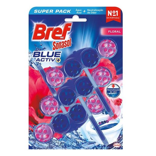 BREF Bloco WC Triplo Blue Active Floral 3 un