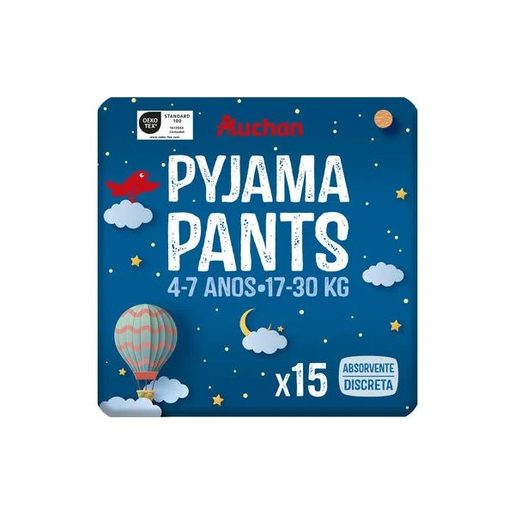 AUCHAN Cuecas de Noite Pyjama Pants 4-7 Anos (17-30 kg) 15 un AUCHAN Cuecas de Noite Pyjama Pants 4-7 Anos (17-30 kg) 15 un