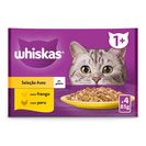 WHISKAS Alimento Húmido para Gato Adulto de Aves 4x85 g