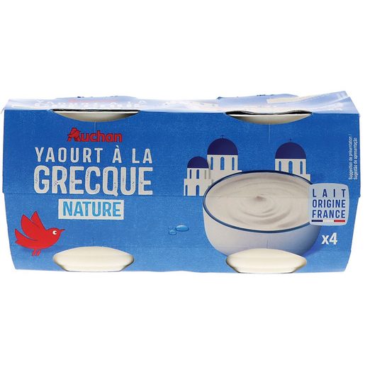 AUCHAN Iogurte Grego Natural 4x150 g
