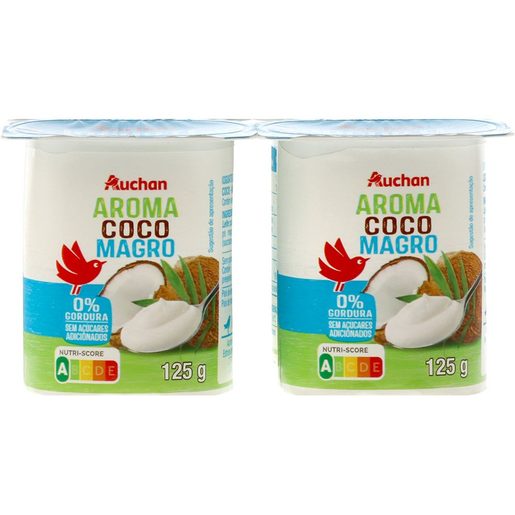 AUCHAN Iogurte Magro Aroma Coco 4x125 g AUCHAN Iogurte Magro Aroma Coco 4x125 g