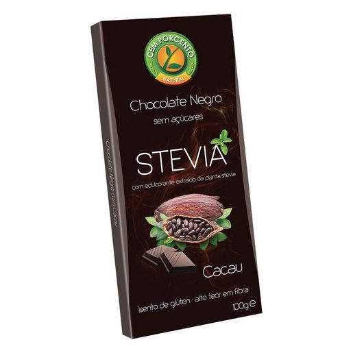 CEM PORCENTO Chocolate Negro com Stevia 100 g