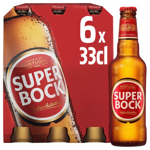 SUPER BOCK Cerveja com Álcool Garrafa 6x330 ml