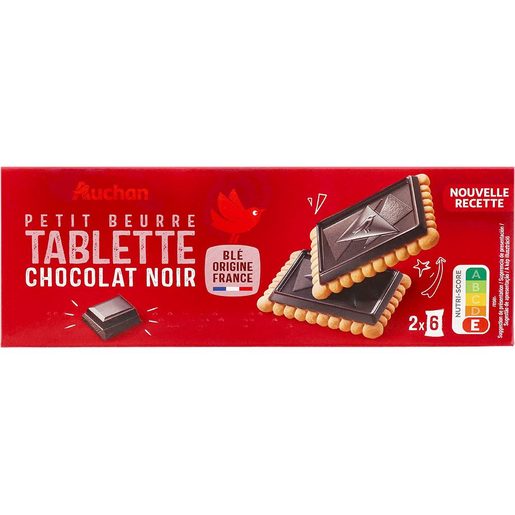 AUCHAN Bolacha Manteiga Coberta com Chocolate Preto 150 g AUCHAN Bolacha Manteiga Coberta com Chocolate Preto 150 g