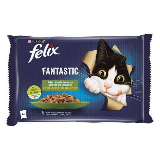 FELIX Alimento Húmido para Gato Fantastic Seleção de Legumes 4x85 g FELIX Alimento Húmido para Gato Fantastic Seleção de Legumes 4x85 g