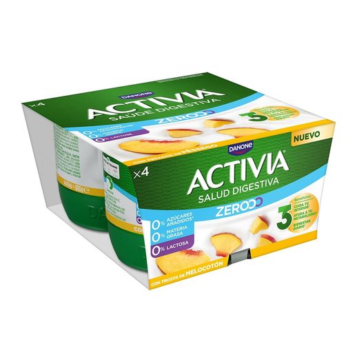 ACTIVIA Iogurte Magro Triplo 0% Bifidus Pêssego 4x120 g