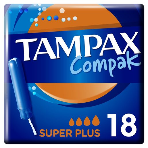 TAMPAX Tampões Compak Super Plus com Aplicador 18 un