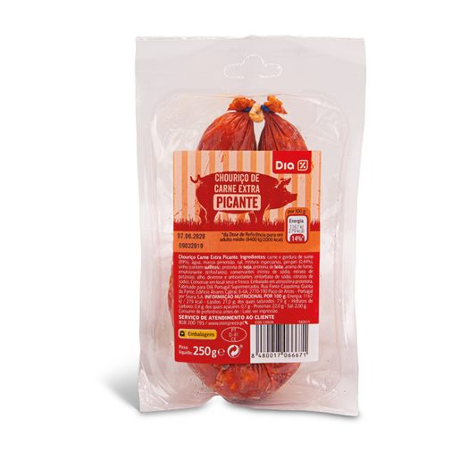 DIA SABOR CHARCUTEIRO Chrouriço Carne Picante 250 g