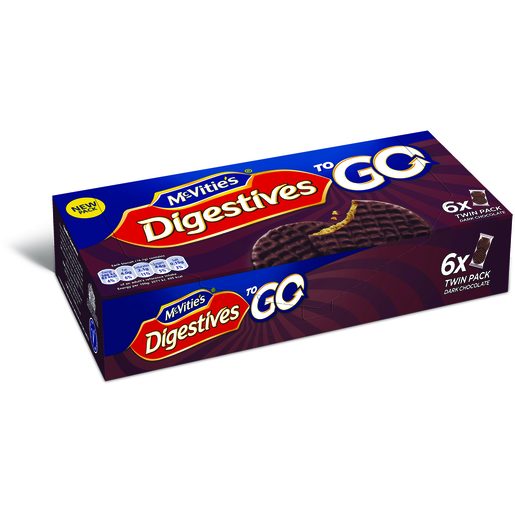 MCVITIE'S Digestives To Go Chocolate Preto 200 g