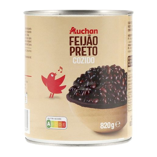 AUCHAN Feijão Preto Cozido 820 g