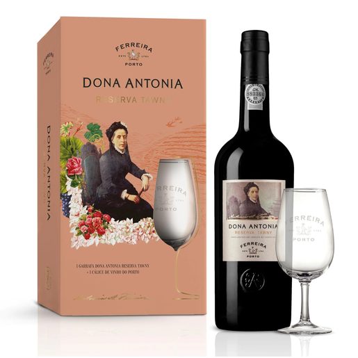 DONA ANTÓNIA Pack Vinho do Porto Reserva Tawny + 1 Cálice 750 ml