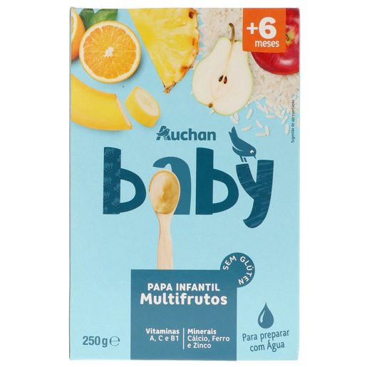 AUCHAN Baby Papa Láctea Multifruto sem Glúten 250 g