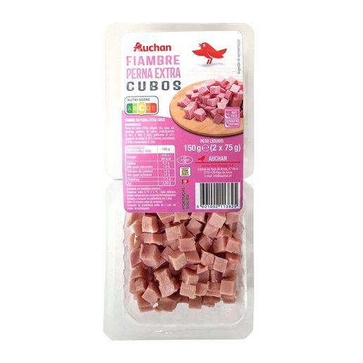 AUCHAN Fiambre Perna Extra Cubos 2X75 g