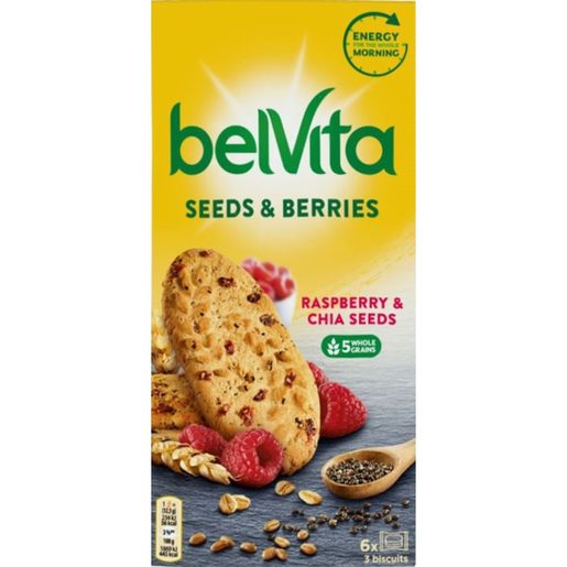 BELVITA Bolacha Seeds & Berries Framboesa Chia 270 g