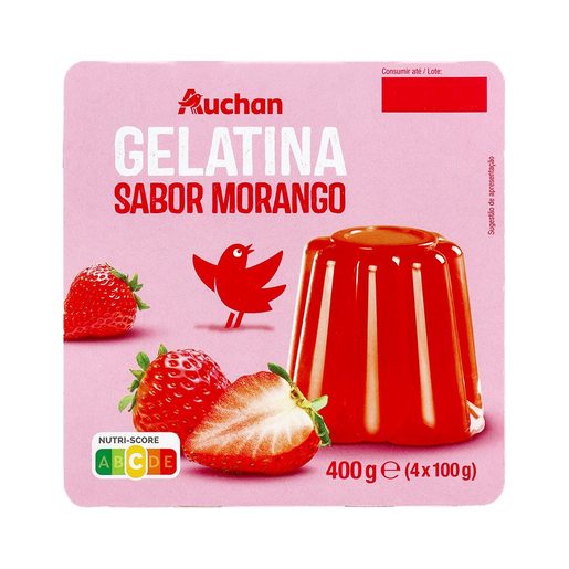 AUCHAN Gelatina Morango 4x100 g AUCHAN Gelatina Morango 4x100 g