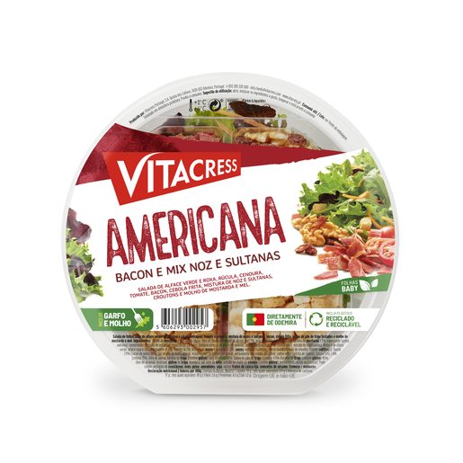 VITACRESS Salada Americana Bacon e Mix Noz e Sultanas Embalada 215 g
