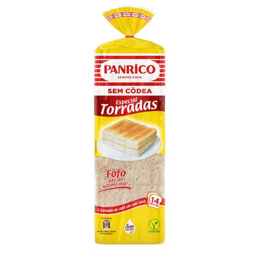 PANRICO Pão de Forma Sem Côdea Especial Torradas 510 g