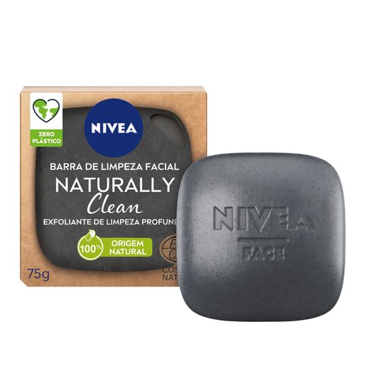 NIVEA Barra Limpeza Facial Exfoliante Naturally Clean 75 g