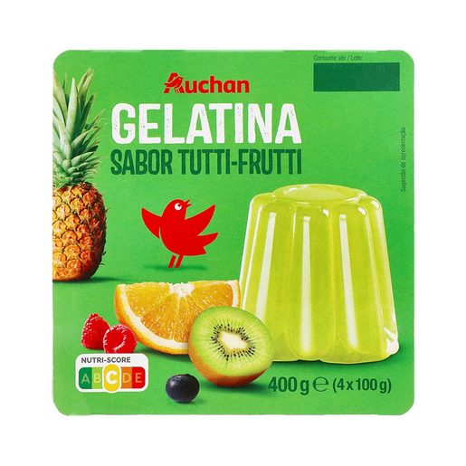 AUCHAN Gelatina Tutti Frutti 4x100 g AUCHAN Gelatina Tutti Frutti 4x100 g