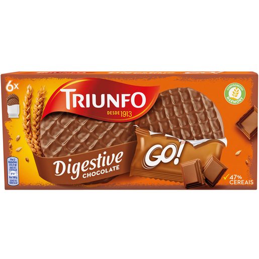TRIUNFO Bolacha Digestive Go Chocolate 6x33 g