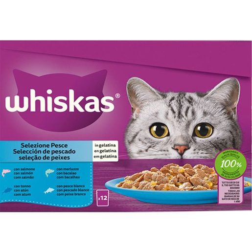 WHISKAS Comida Húmida para Gato Peixe 12x85 g WHISKAS Comida Húmida para Gato Peixe 12x85 g