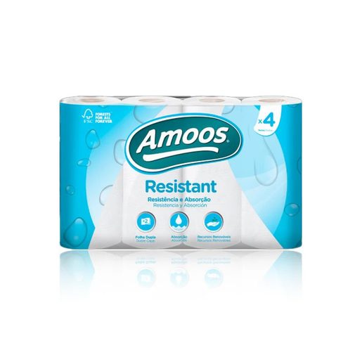 AMOOS Rolo de Cozinha Resistant 2 Folhas 4 un AMOOS Rolo de Cozinha Resistant 2 Folhas 4 un