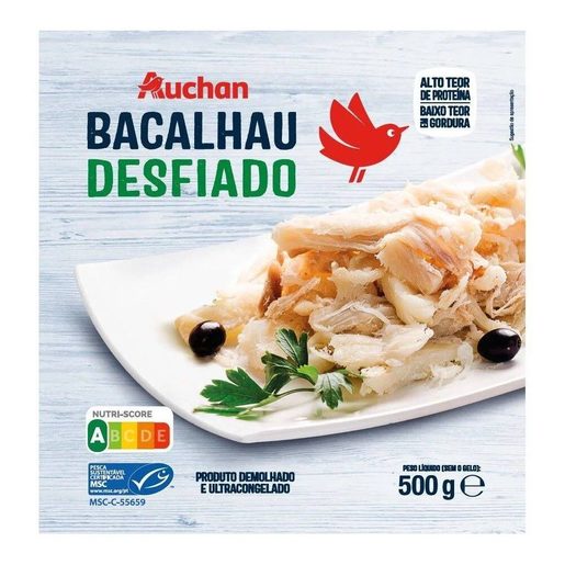 AUCHAN Bacalhau Demolhado Desfiado MSC 500 g