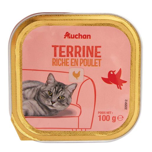 AUCHAN Comida Húmida para Gato Terrina Rico Frango 100 g
