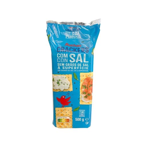 AUCHAN Bolacha Cream Cracker sem Sal à Superficie 500 g