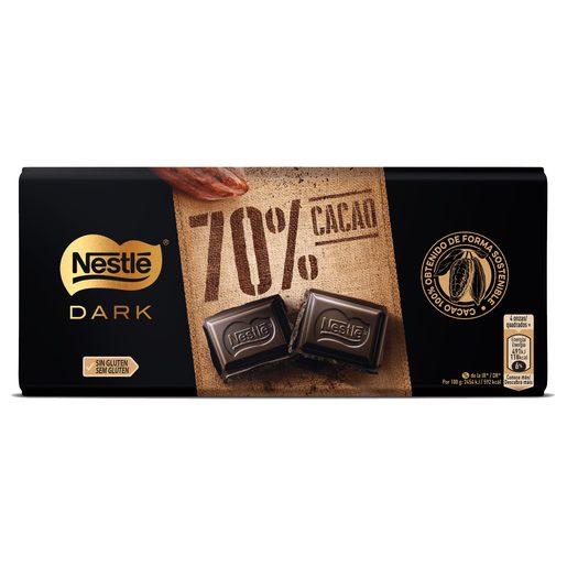 NESTLÉ Tablete Chocolate Extrafino Negro 70% 120 g