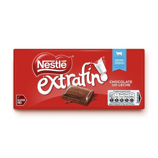 NESTLÉ EXTRAFINO Tablete de Chocolate de Leite sem Glúten 125 g