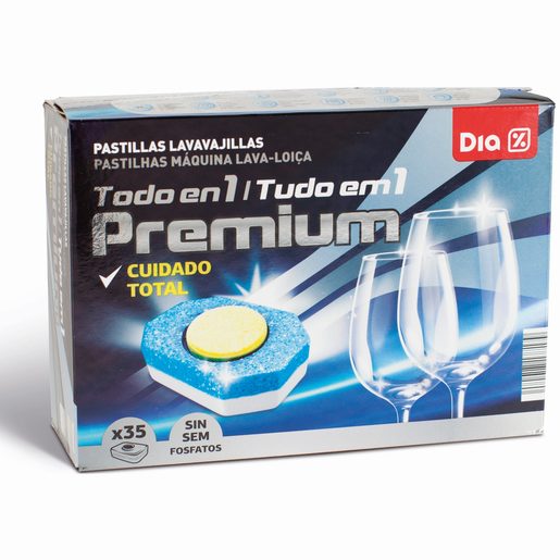 DIA Detergente Pastilhas Máquina Loiça Tudo Em 1 Premium 35 Un