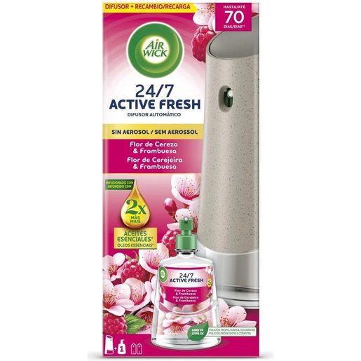 AIR WICK Ambientador Active Fresh Spray Automático Flor de Cerejeira
