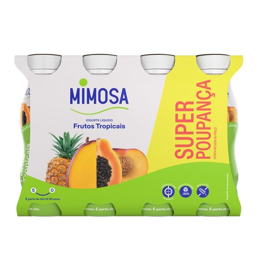 MIMOSA Iogurte líquido Frutos Tropicais 8x151 ml
