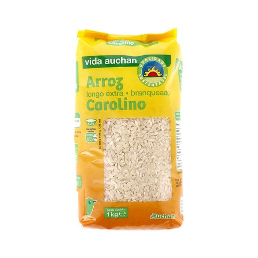 AUCHAN Cultivamos o Bom Arroz Carolino Extra Longo Branqueado Vida 1 kg