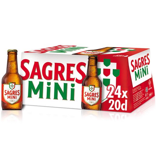 SAGRES MINI Cerveja Com Álcool 24x200 ml SAGRES MINI Cerveja Com Álcool 24x200 ml