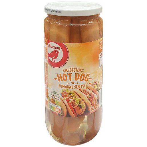 AUCHAN Salsichas Hot Dog sem Pele Fumadas  6 un