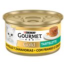 GOURMET Alimento Húmido Gold Frango e Cenoura para Gato 85 g